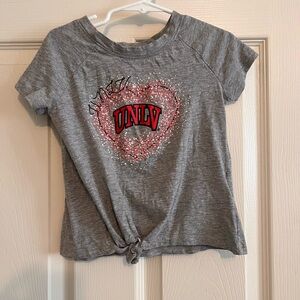 Girls UNLV university of Las Vegas front tie tshirt grey size small 6/6x